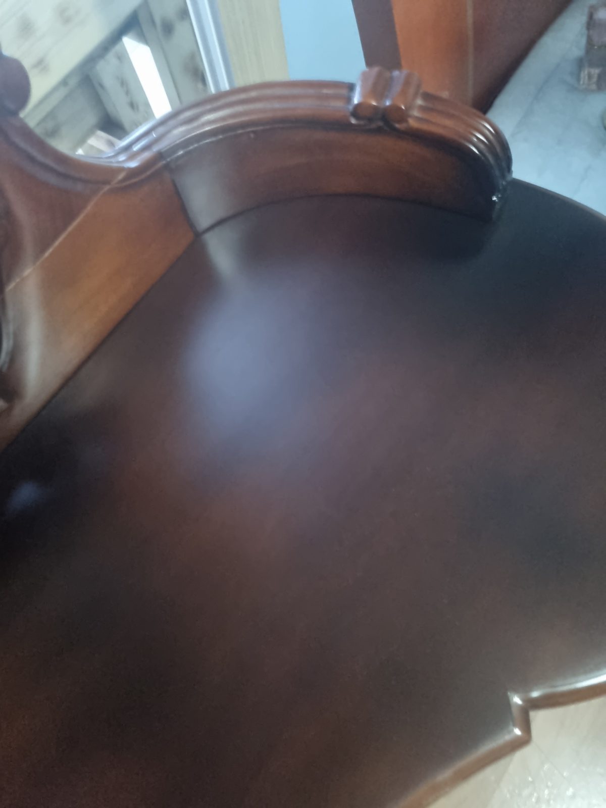 오산 원목 화장대 상판 샌딩·재도장 시공 후