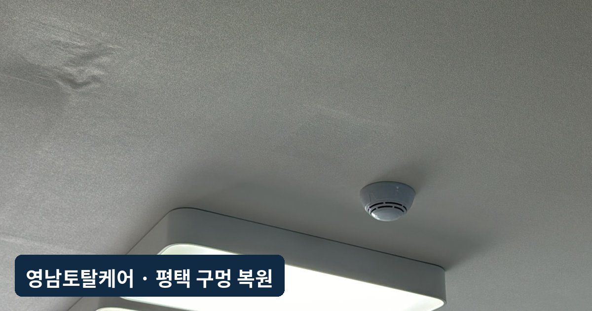 평택 그네 떼어낸 천장 구멍 4개 복원
